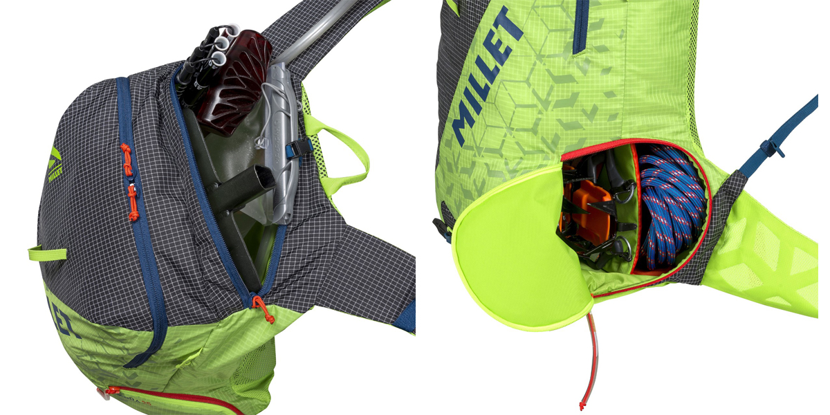 Funkcjonalne komory plecak skitourowego Millet Pierra 25 (fot. Millet.fr)
