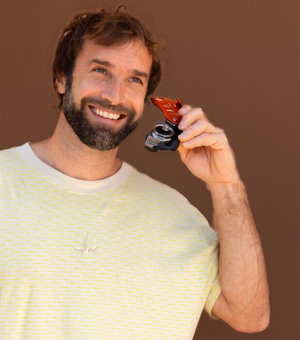 Gwiazda wspinaczki Chris Sharma podczas prezentacji Neoxa (fot. Petzl)